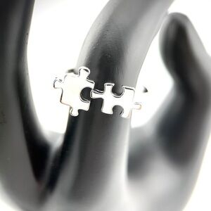 925 Stamped Sterling Silver Puzzle Jigsaw Pieces Ring